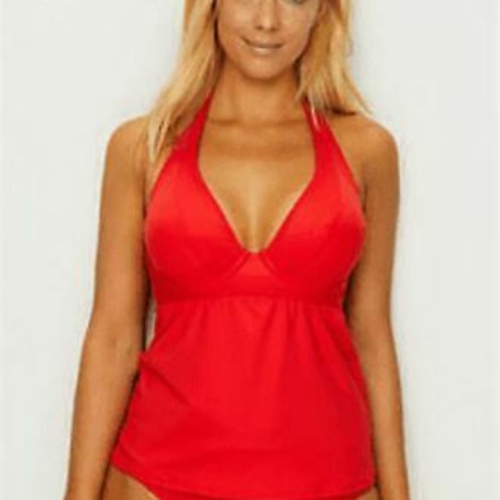 Sunsets Muse Scarlet bra sized tankini top 32DD nwot